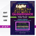Glow dance party invitation